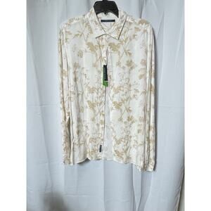 Perry Ellis Long Sleeve beige and tan button shirt Size 2XLT